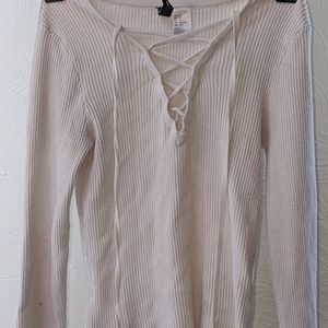 Cream Colored Long Sleeve Top